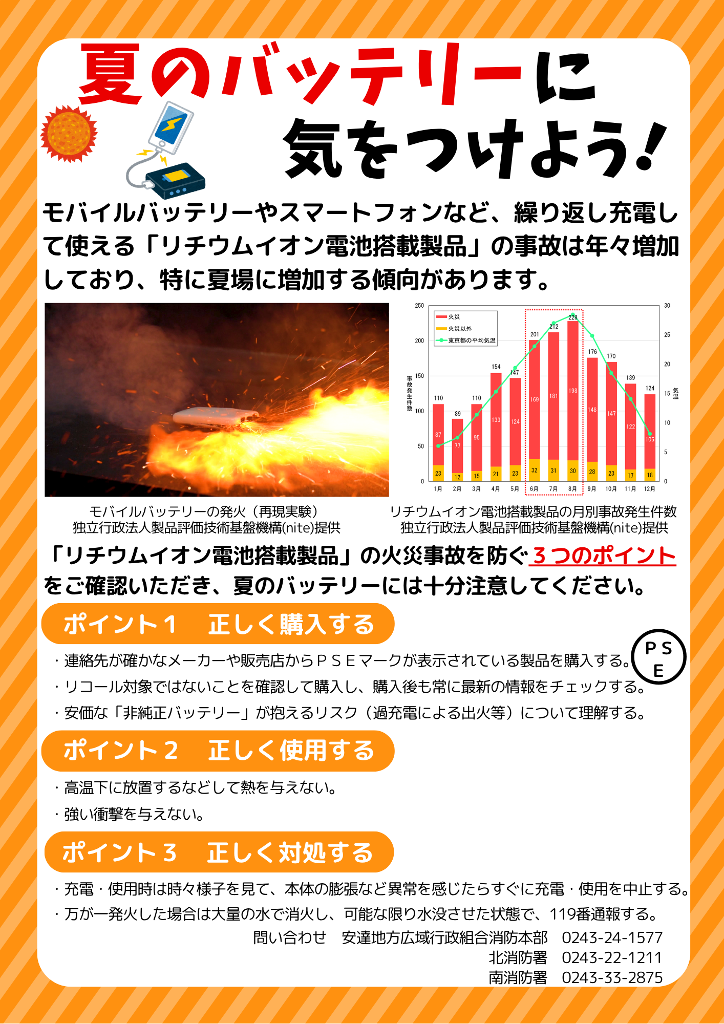 夏のバッテリーに気をつけよう！