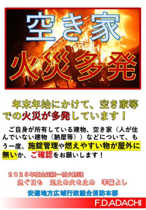 空き家等火災注意喚起チラシ