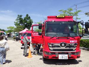 消防車両の展示