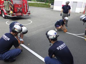 本宮第2中ホース取扱訓練