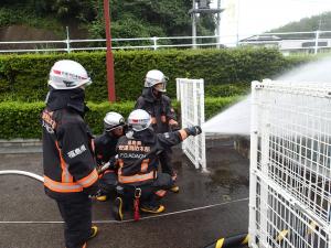 白沢中放水体験